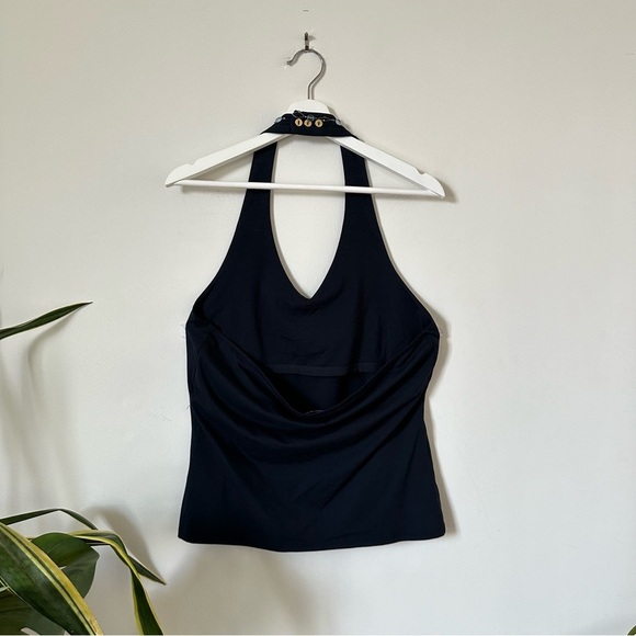 NWT Oscar de La Renta Beaded Halter Top In Ink Size XL - Picture 4 of 8